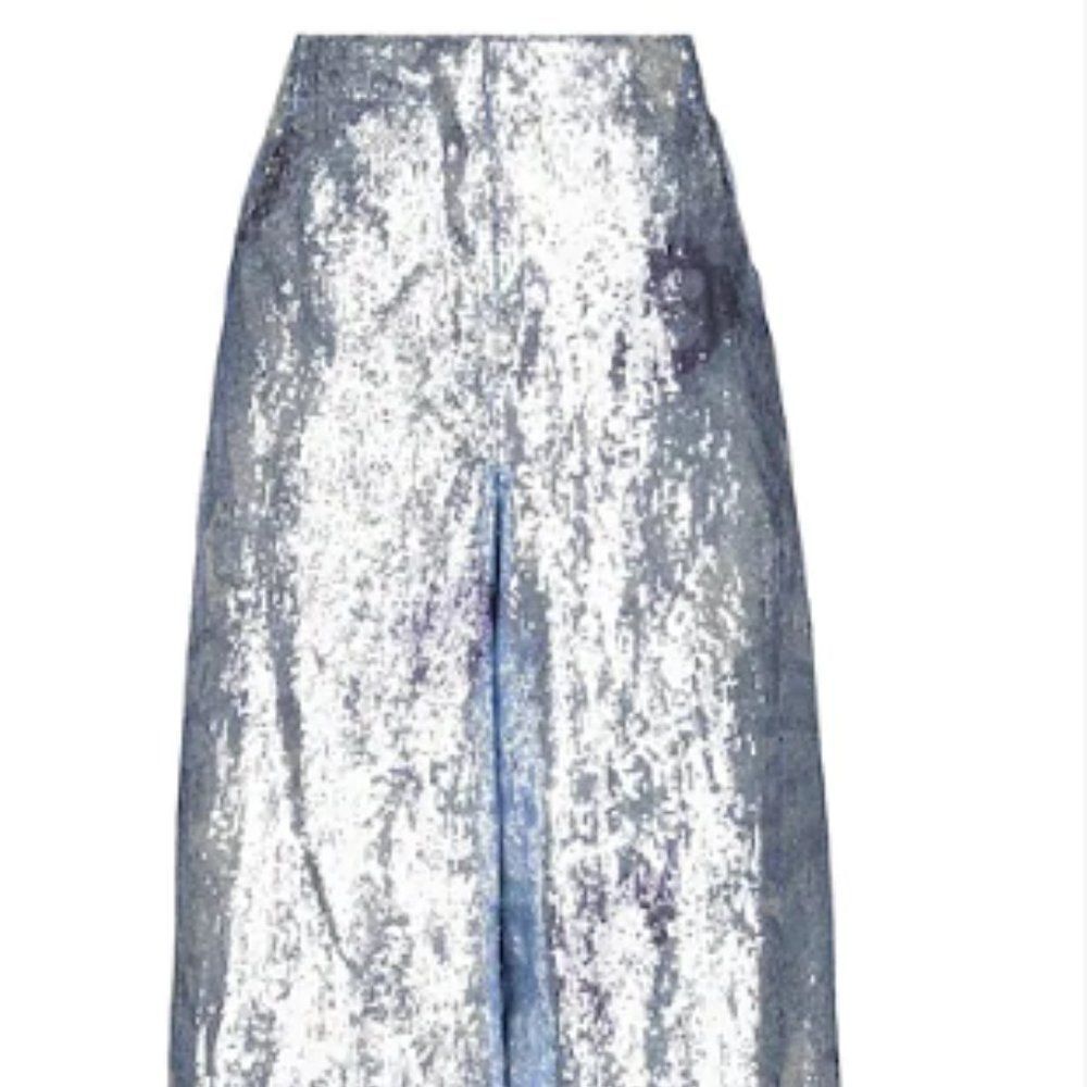 Jacquemus Silver Sequin Capris